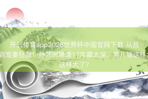 开云体育app2026世界杯中国官网下载 从吕子乔到宠妻狂魔！孙艺洲隐婚17年藏太深，男儿皆这样大了？
